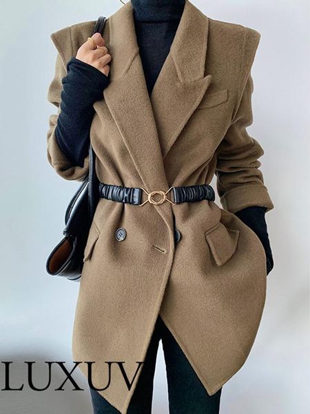 women's wool & blends luxuv tweed jacket mixtures trench coats winter overcoat oat quality office outerwear poncho autumn, Black
women's wool & blends luxuv tweed jacket mixtures trench coats winter overcoat oat quality office outerwear poncho autumn, Black