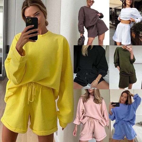 women's tracksuits 7 color casual set for women loose long sleeve hoody + drawstring shorts 2 pieces suits streets leisure clothing 202, Gray
women's tracksuits 7 color casual set for women loose long sleeve hoody + drawstring shorts 2 pieces suits streets leisure clothing 202, Gray