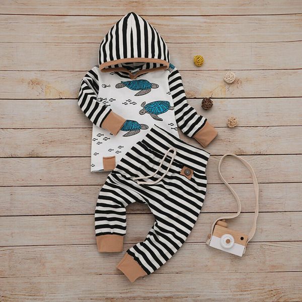 2pcs clothes set for baby boys print long sleeve hooded sweater turtle tortoise hoodies outfit striped long pants 0-24m, White
2pcs clothes set for baby boys print long sleeve hooded sweater turtle tortoise hoodies outfit striped long pants 0-24m, White