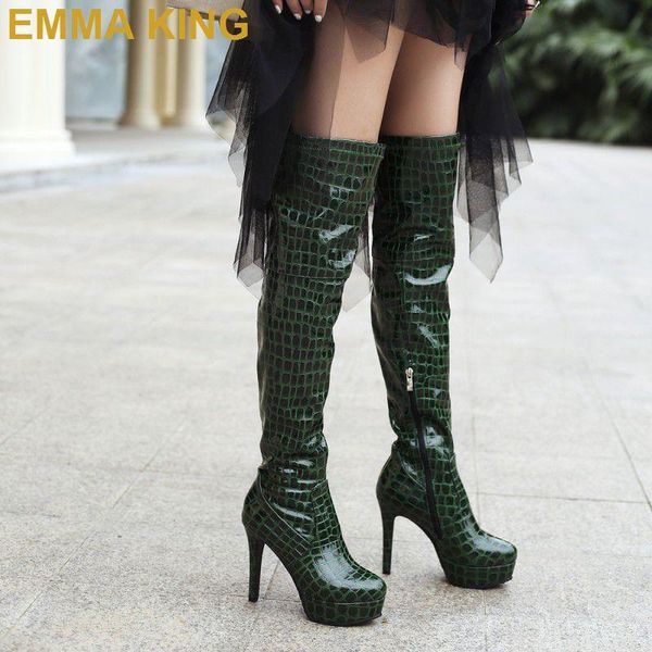 boots women thigh high round toe platform shoes green/burgundy/black snakeskin leather winter plus size
boots women thigh high round toe platform shoes green/burgundy/black snakeskin leather winter plus size