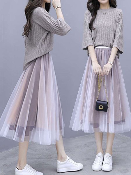 dress 2021 new spring and autumn women's fashion sweater skirt two piece suit, Black;gray
dress 2021 new spring and autumn women's fashion sweater skirt two piece suit, Black;gray