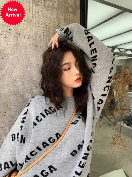 letter pattern pullover luxury women's clothing autumn fashion casual sweater 2021 new oversize korea 5size, White;black
letter pattern pullover luxury women's clothing autumn fashion casual sweater 2021 new oversize korea 5size, White;black