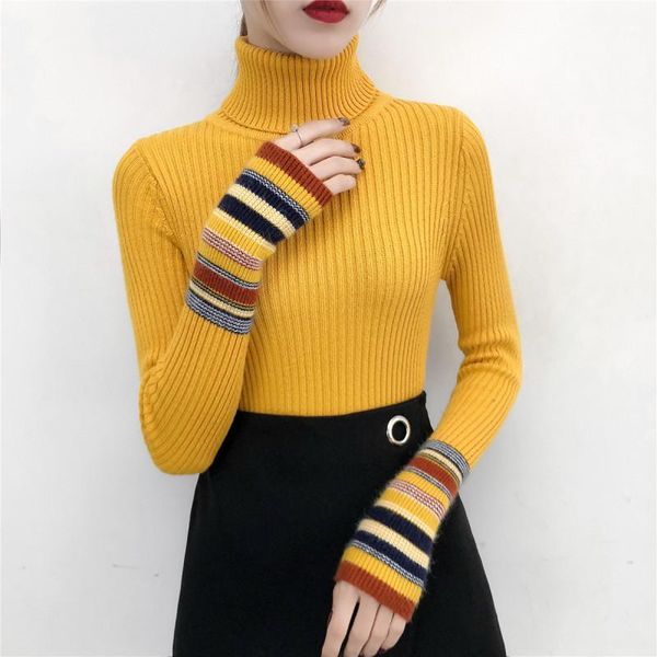 women's sweaters 2021 autumn winter high-neck sweater women thick bottoming long sleeves inside slim tights elastic pullover line, White;black
women's sweaters 2021 autumn winter high-neck sweater women thick bottoming long sleeves inside slim tights elastic pullover line, White;black