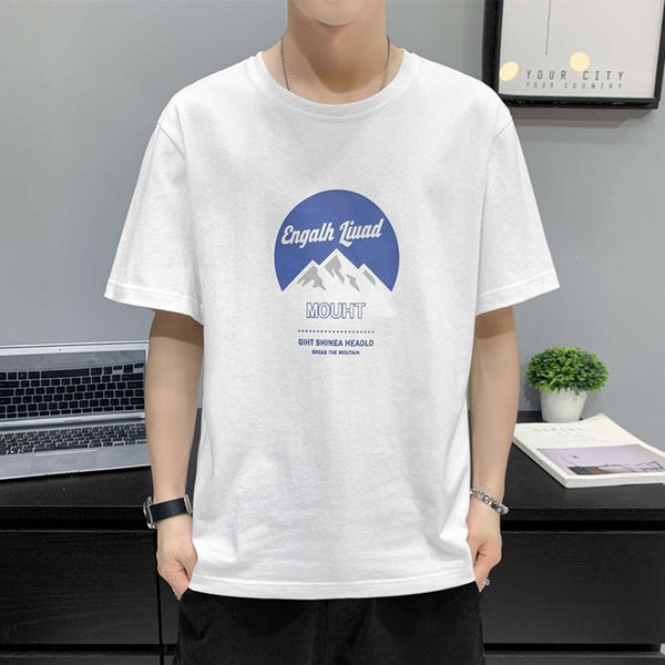 short sleeve t-shirt men's fashion brand ins half sleeve 2021 summer new men's cotton t-shirt trend loose t-shirt bottom coat, White;black
short sleeve t-shirt men's fashion brand ins half sleeve 2021 summer new men's cotton t-shirt trend loose t-shirt bottom coat, White;black