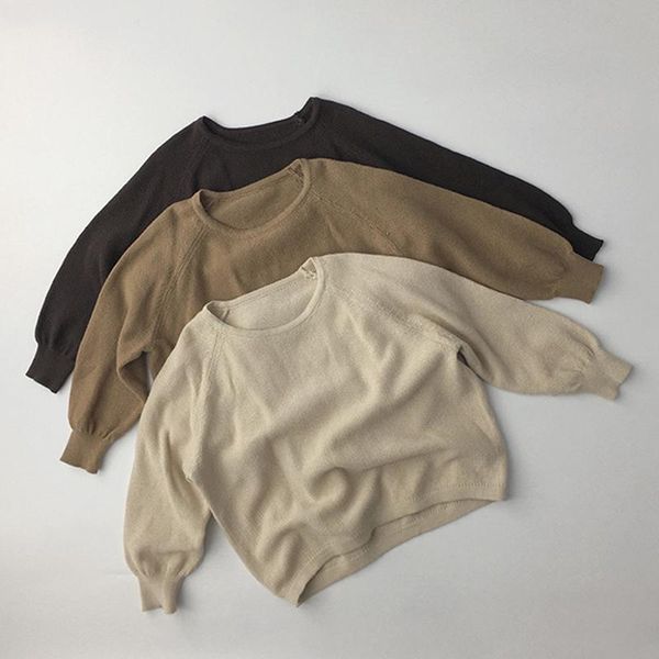 pullover baby boys girls sweaters 2021 spring children solid clothing korean long sleeve kids o-neck costumes, Blue 
pullover baby boys girls sweaters 2021 spring children solid clothing korean long sleeve kids o-neck costumes, Blue