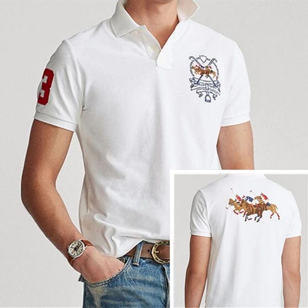 men's polos summer 3 colorful horse hombre shirt breathable shirts 100% cotton casual homme top, White;black
men's polos summer 3 colorful horse hombre shirt breathable shirts 100% cotton casual homme top, White;black