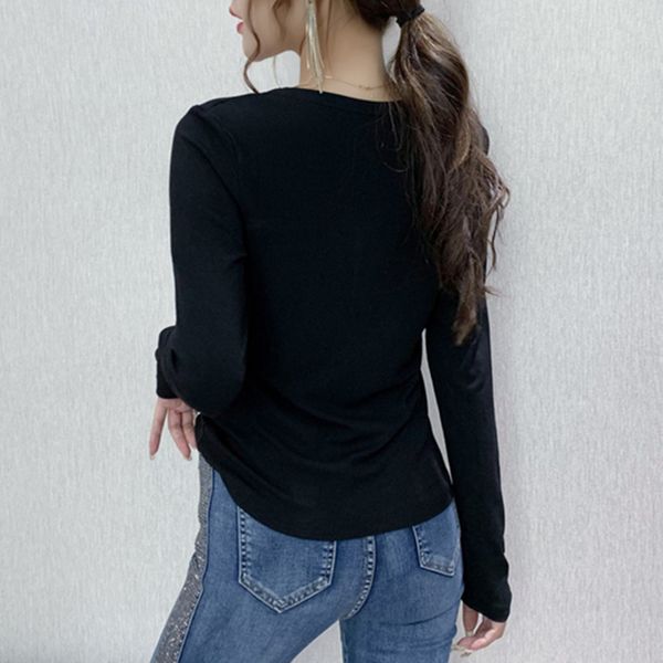2021 new spring fall korean clothes t-shirt girl fashion v-neck shiny diamonds long sleeve cotton women tees t0d103a cw9n, White
2021 new spring fall korean clothes t-shirt girl fashion v-neck shiny diamonds long sleeve cotton women tees t0d103a cw9n, White