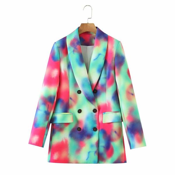 women's suits & blazers women 2021 fashion double-breasted tie dye blazer coat vintage long sleeve pockets female outerwear chic veste, White;black
women's suits & blazers women 2021 fashion double-breasted tie dye blazer coat vintage long sleeve pockets female outerwear chic veste, White;black