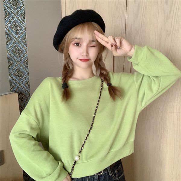2021 autumn new loose solid color short long sleeve student all-match sweatshirt simple and fashionable 6qh9, Black
2021 autumn new loose solid color short long sleeve student all-match sweatshirt simple and fashionable 6qh9, Black