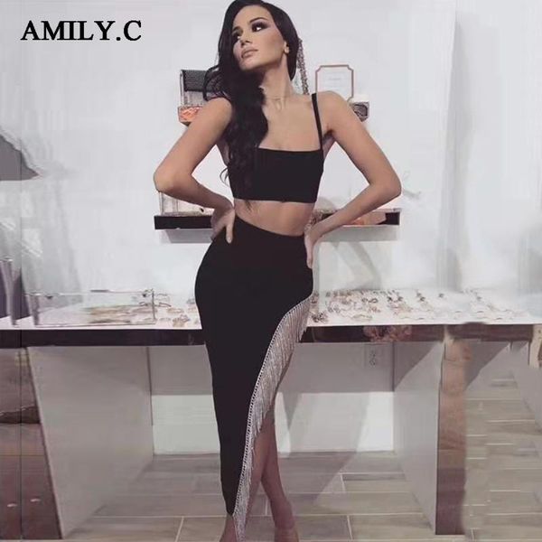 two piece dress amily.c spaghetti tassel bandage 2 set spring fashion 2021 women's suit celebrity club party vestidos, White
two piece dress amily.c spaghetti tassel bandage 2 set spring fashion 2021 women's suit celebrity club party vestidos, White