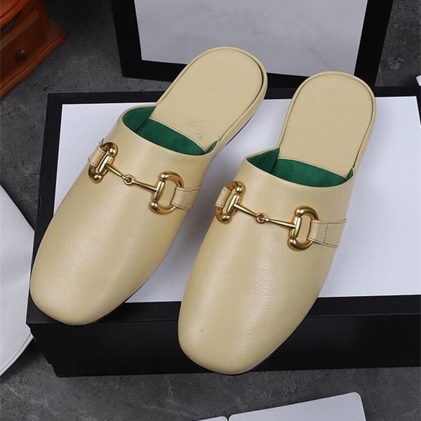 official website 70% off outlet spring new round head flat bottomed baotou simple horse clasp casual wear slippers full leather women's, Black 
official website 70% off outlet spring new round head flat bottomed baotou simple horse clasp casual wear slippers full leather women's, Black