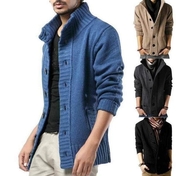 men's hoodies & sweatshirts men winter cardigan knitted jacket button plain sweater thick warm coat outwear, Black
men's hoodies & sweatshirts men winter cardigan knitted jacket button plain sweater thick warm coat outwear, Black