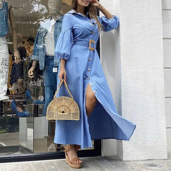 casual dresses s- office ladies dress elegant women long 2021 vonda lady's puff sleeve lapel collar sundress vestido, Black;gray
casual dresses s- office ladies dress elegant women long 2021 vonda lady's puff sleeve lapel collar sundress vestido, Black;gray