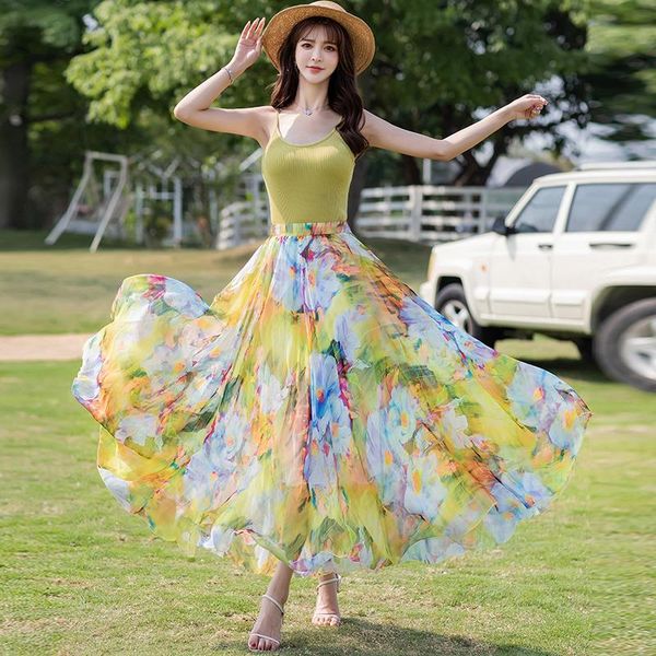 skirts tingyili floral chiffon long maxi womens summer holiday bohemian beach skirt korean style high waist elegant swing, Black
skirts tingyili floral chiffon long maxi womens summer holiday bohemian beach skirt korean style high waist elegant swing, Black