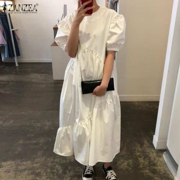 womens summer ruffle dresses zanzea casual maxi dress irregular patchwork o neck vestidos solid puff sleeve robe femme plus size, Black;gray
womens summer ruffle dresses zanzea casual maxi dress irregular patchwork o neck vestidos solid puff sleeve robe femme plus size, Black;gray