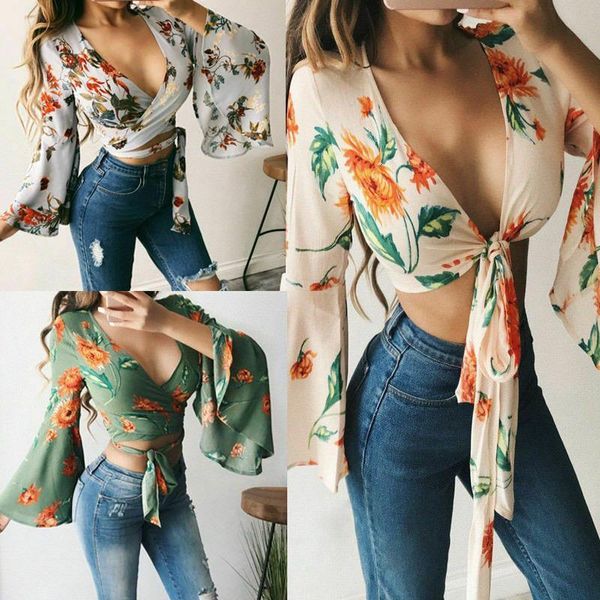 summer women floral boho fashion blouse chiffon vacation shirts casual long flare sleeve bandage bow v blouses femme outfits, White
summer women floral boho fashion blouse chiffon vacation shirts casual long flare sleeve bandage bow v blouses femme outfits, White