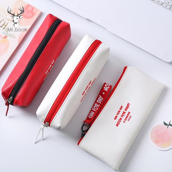 pencil bags korean kawaii black red leather case high capacity business pencilcase for school office gifts supplies cute stationery
pencil bags korean kawaii black red leather case high capacity business pencilcase for school office gifts supplies cute stationery