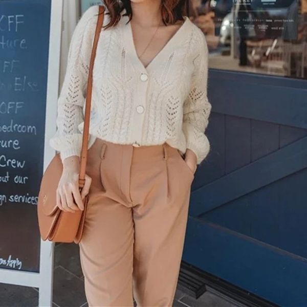women mohair sweater solid color hollow out knit cardigan v-neck four color long sleeve casual outwear spring t200910, White;black
women mohair sweater solid color hollow out knit cardigan v-neck four color long sleeve casual outwear spring t200910, White;black