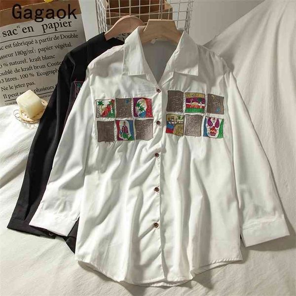 streetwear fashion women shirt spring atumn turn-down collar cartoon embroidery loose casual and blouses 210531, White
streetwear fashion women shirt spring atumn turn-down collar cartoon embroidery loose casual and blouses 210531, White