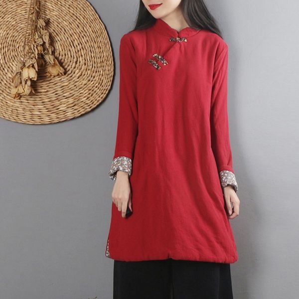 2021 winter new chinese dress qipao thick warm vintage robe button original chinese style clothing women cheongsam dress 11725, Red
2021 winter new chinese dress qipao thick warm vintage robe button original chinese style clothing women cheongsam dress 11725, Red