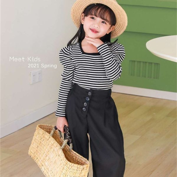 wear 2021 spring new korean girls' middle children's striped long sleeve t-shirt 60327, Blue
wear 2021 spring new korean girls' middle children's striped long sleeve t-shirt 60327, Blue