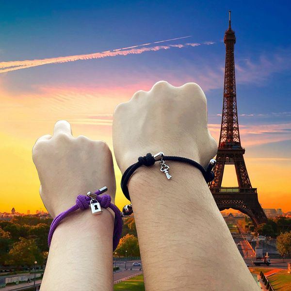 magnetic couples love lock key charm bracelets mutual attraction relationship matching friendship rope bracelet set gift for women men, Golden;silver
magnetic couples love lock key charm bracelets mutual attraction relationship matching friendship rope bracelet set gift for women men, Golden;silver