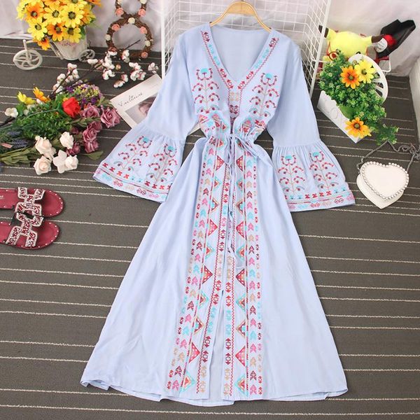 casual dresses yizzhoy summer female flare sleeve drawstring a-line slim maxi dress women vintage floral embroidery ethnic style, Black;gray
casual dresses yizzhoy summer female flare sleeve drawstring a-line slim maxi dress women vintage floral embroidery ethnic style, Black;gray