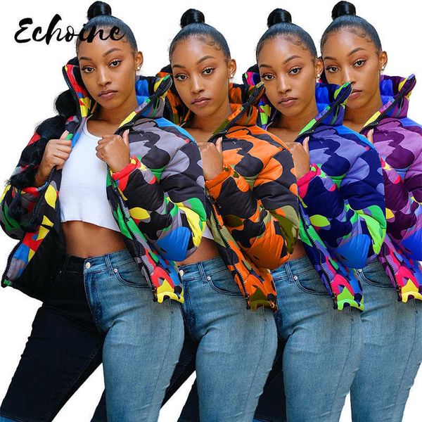 men/women plus size s-4xl camouflage print winter wear bubble parkas coat outerwear fashion cropped puffer down warm coats 201016, Black
men/women plus size s-4xl camouflage print winter wear bubble parkas coat outerwear fashion cropped puffer down warm coats 201016, Black