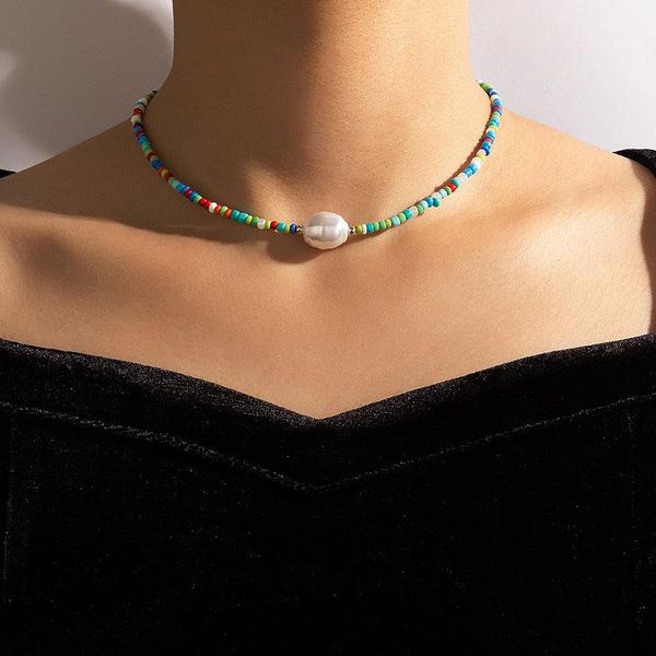 chokers colorful africa beads chain collar necklace for women big pearl choker women's neck chains summer jewelry accessories, Golden;silver
chokers colorful africa beads chain collar necklace for women big pearl choker women's neck chains summer jewelry accessories, Golden;silver