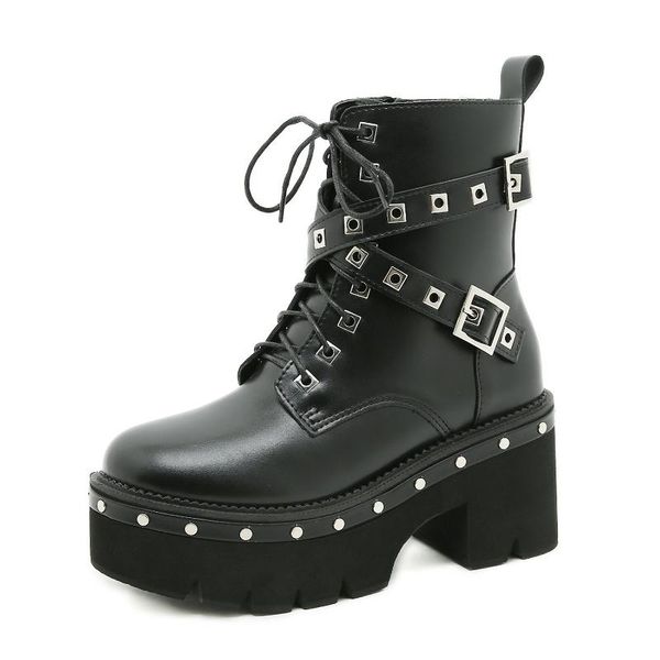 boots big size 35-43 rock punk style rivet buckle chunky platform women gothic shoes 2021 fall winter high heels ankle, Black
boots big size 35-43 rock punk style rivet buckle chunky platform women gothic shoes 2021 fall winter high heels ankle, Black