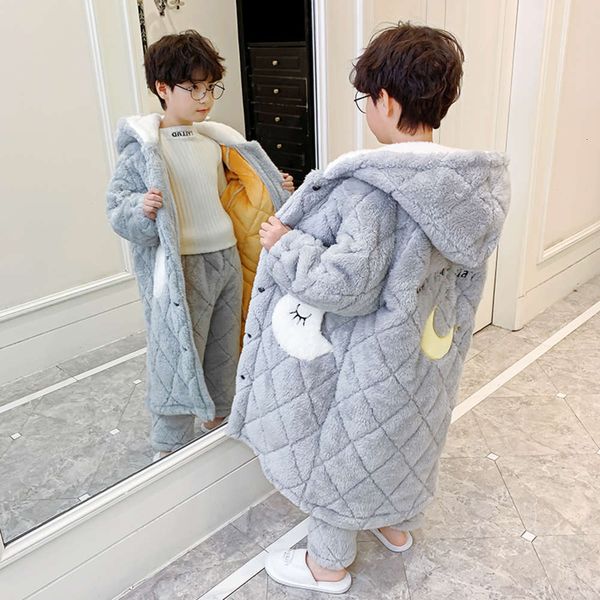 children's pajamas with three layers of cotton in autumn and winter, Blue;red
children's pajamas with three layers of cotton in autumn and winter, Blue;red