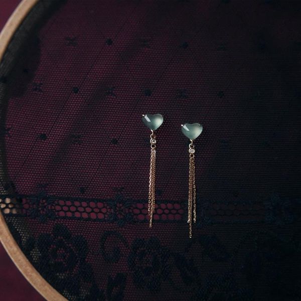 stud original diamond-studded natural chalcedony heart-shaped tassel earrings elegant charm creative retro silver jeweler, Golden;silver
stud original diamond-studded natural chalcedony heart-shaped tassel earrings elegant charm creative retro silver jeweler, Golden;silver