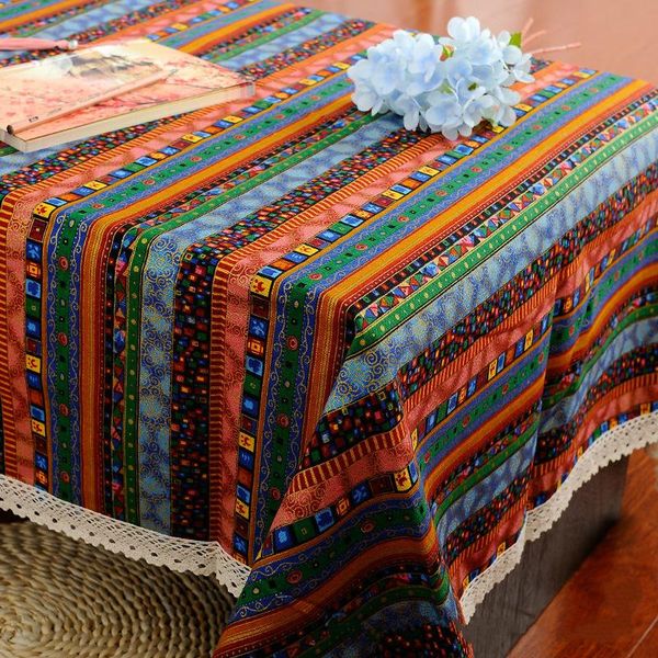 bohemia ethnic style striped pattern linen&cotton table cloth colorful geometric white lace decorative desk cover wholesale
bohemia ethnic style striped pattern linen&cotton table cloth colorful geometric white lace decorative desk cover wholesale