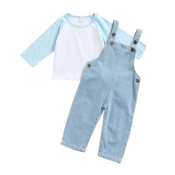 jumpsuits kids overalls baby long sleeves + denim suspenders color block classic round neck button children's clothing 0-5years, Blue
jumpsuits kids overalls baby long sleeves + denim suspenders color block classic round neck button children's clothing 0-5years, Blue