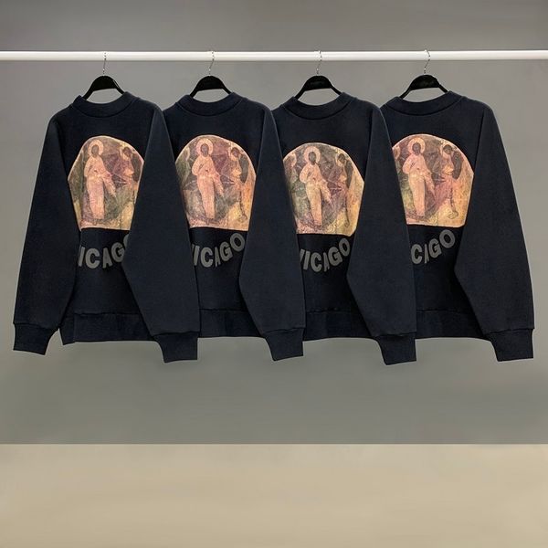 sponge print jesus is king female male sweatshirts 1:1 superior version sunday service kanye west crewneck vo84, Black
sponge print jesus is king female male sweatshirts 1:1 superior version sunday service kanye west crewneck vo84, Black