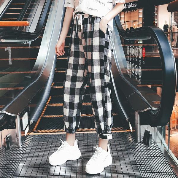 women's pants & capris autumn casual for women clothes black white plaid female harem loose drawstring clothing
women's pants & capris autumn casual for women clothes black white plaid female harem loose drawstring clothing
