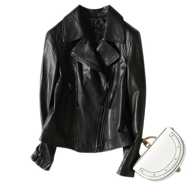 women's leather & faux genuine jacket women motorcyle natural sheepskin coat female short autumn real 2021, Black
women's leather & faux genuine jacket women motorcyle natural sheepskin coat female short autumn real 2021, Black