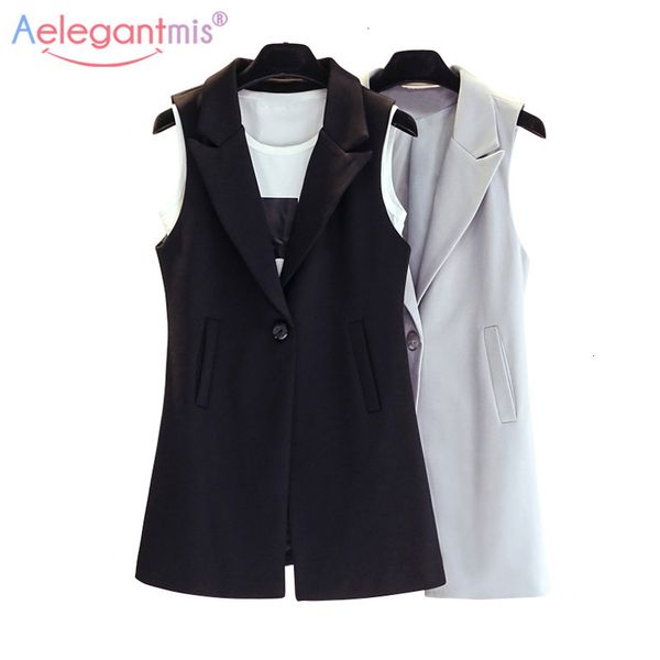 aelegantmis classic long vest women elegant suit vest spring autumn sleeveless jackets outerwear office lady slim waistcoat 201202, Black;white
aelegantmis classic long vest women elegant suit vest spring autumn sleeveless jackets outerwear office lady slim waistcoat 201202, Black;white