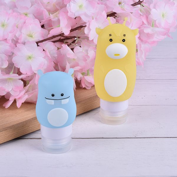 silicone portable hippo/horse/giraffe shape cute emulsion dispensing bottle cosmetics shampoo container beauty travel bottles