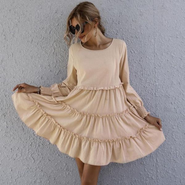 casual dresses 2021 autumn dress long sleeve women o neck solid high waist tunic short mini clothing, Black;gray
casual dresses 2021 autumn dress long sleeve women o neck solid high waist tunic short mini clothing, Black;gray