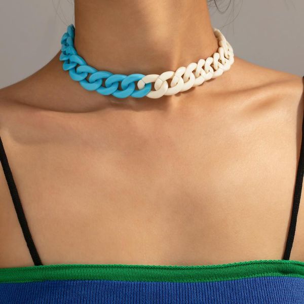 chains ourex personality creative fashion two-color necklace ladies resin jewelry wholesale direct sales, Silver
chains ourex personality creative fashion two-color necklace ladies resin jewelry wholesale direct sales, Silver