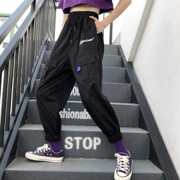 women's pants & capris cool harajuku women 2021 autumn korean style hip hop panter multi-pocket ladies elastic waist cargo elegant fema, Black;white
women's pants & capris cool harajuku women 2021 autumn korean style hip hop panter multi-pocket ladies elastic waist cargo elegant fema, Black;white