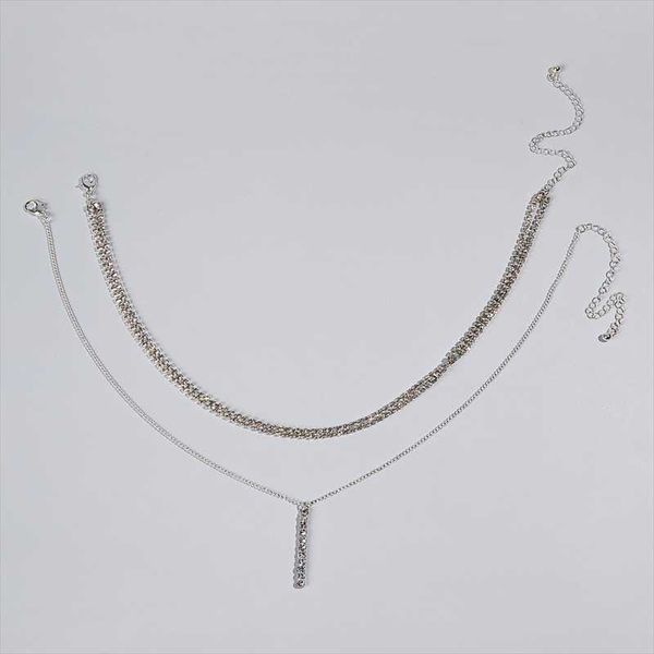 chains 2021 est fashion elegant diamond double necklace simple pendant ladies jewelry gift cadena cadenas mujer, Silver
chains 2021 est fashion elegant diamond double necklace simple pendant ladies jewelry gift cadena cadenas mujer, Silver