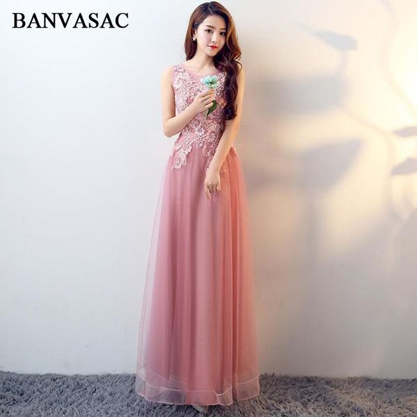 party dresses banvasac elegant o neck a line lace appliques long evening tulle illusion zipper back prom gowns, White;black
party dresses banvasac elegant o neck a line lace appliques long evening tulle illusion zipper back prom gowns, White;black