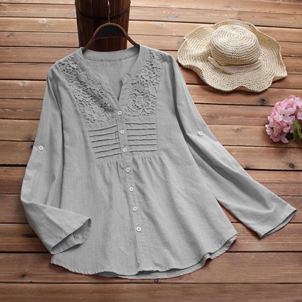 women's blouses & shirts women casual embroidery long sleeve blouse ladies solid color v-neck button loose shirt vintage #3, White
women's blouses & shirts women casual embroidery long sleeve blouse ladies solid color v-neck button loose shirt vintage #3, White