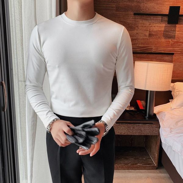 men's t-shirts autumn casual social club outfits t shirt men brown velvet o-neck bottomed home t-shirt long sleeve pullover, White;black
men's t-shirts autumn casual social club outfits t shirt men brown velvet o-neck bottomed home t-shirt long sleeve pullover, White;black
