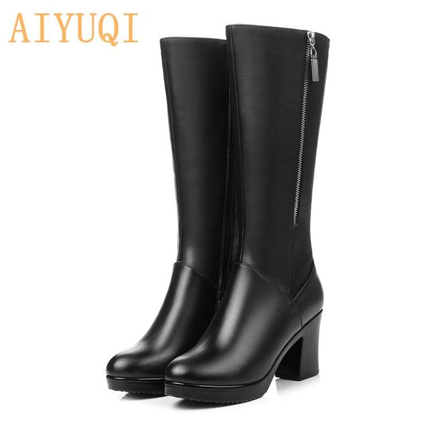 boots aiyuqi 2021 women winter genuine leather high heeled long lined warm snow lady fashion shoes, Black
boots aiyuqi 2021 women winter genuine leather high heeled long lined warm snow lady fashion shoes, Black