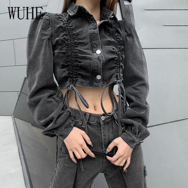 women's jackets wuhe short denim jacket vintage single breasted pleated drawstring lace up turn down collar bandage casual streetwear c, Black;brown
women's jackets wuhe short denim jacket vintage single breasted pleated drawstring lace up turn down collar bandage casual streetwear c, Black;brown