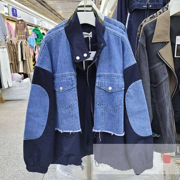 women's jackets seebeautiful contrast color denim spliced loose jacket coat lapel long sleeve zipper women autumn 2021 fashion tide g49, Black;brown
women's jackets seebeautiful contrast color denim spliced loose jacket coat lapel long sleeve zipper women autumn 2021 fashion tide g49, Black;brown