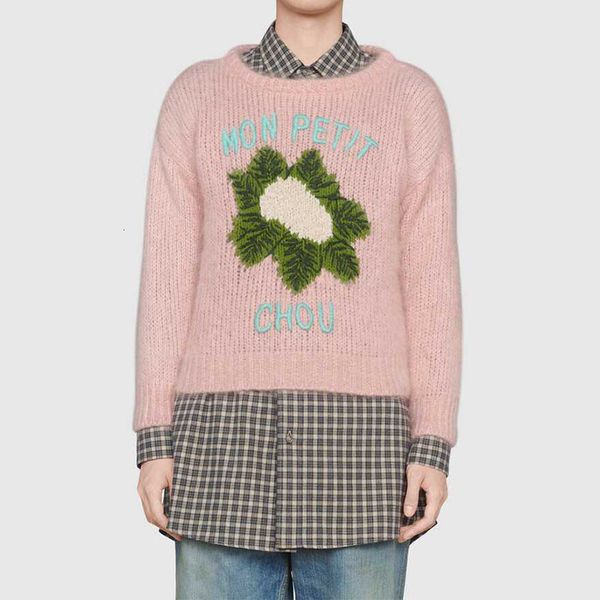 2021 new fashion pink flower jacquard mohair knitted sweater women autumn winter runway designers oversized pull femme hiver cuyg, White;black
2021 new fashion pink flower jacquard mohair knitted sweater women autumn winter runway designers oversized pull femme hiver cuyg, White;black